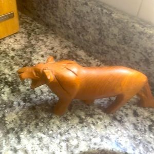 Lioness wooden sculpture